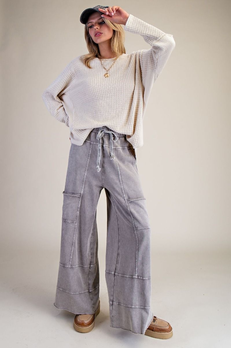 Mineral Washed Terry Knit Cargo Pants