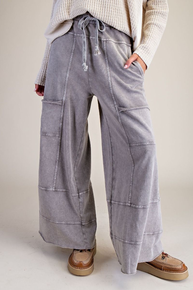 Mineral Washed Terry Knit Cargo Pants