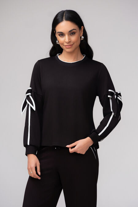 Black & White Statement Sleeve Top