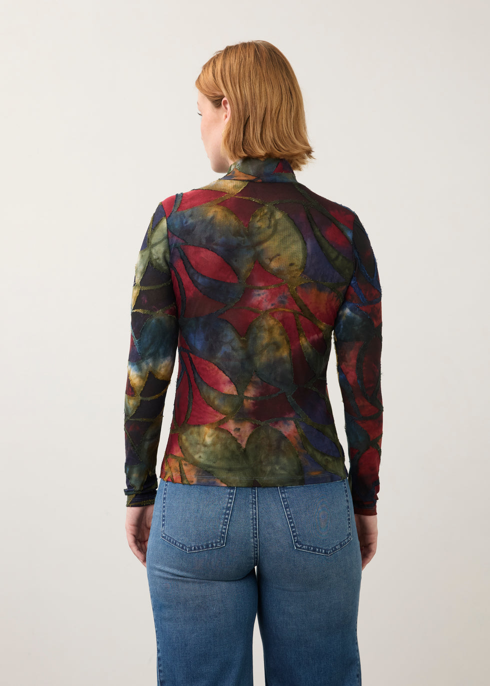 Long Sleeve Mock Neck Top, Autumnal