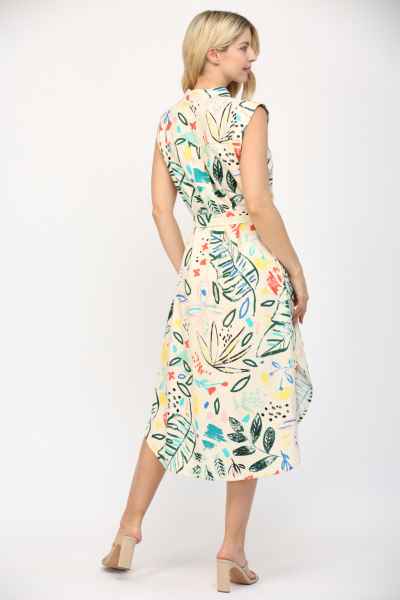 Cap Sleeve Midi Print Dress
