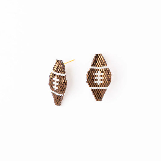 Game Day Luxe Football Earrings Bronze
