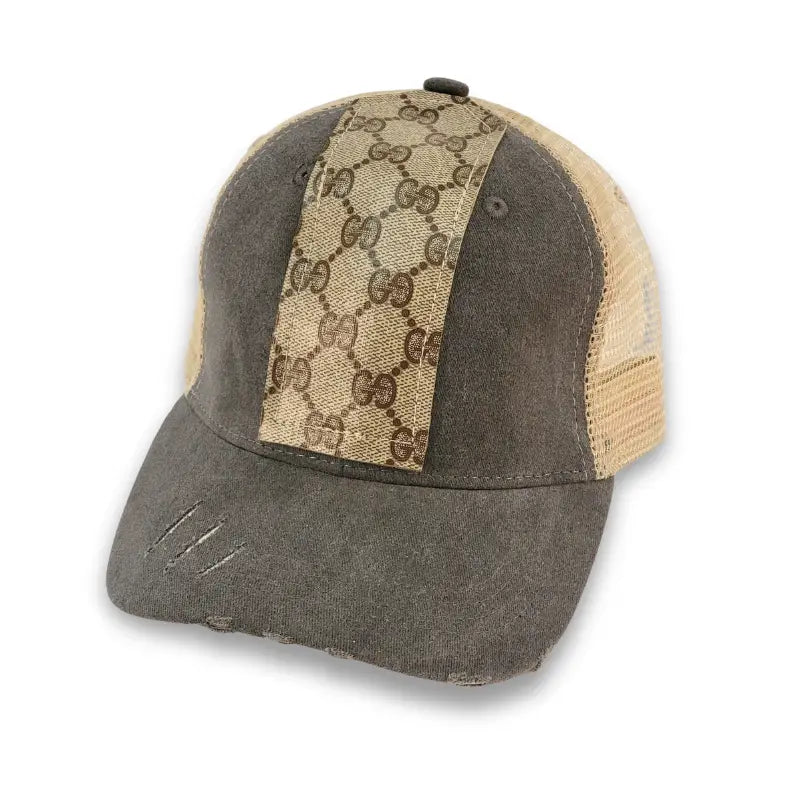 Couture Cap Trucker Hat in Upcycled LV, GG