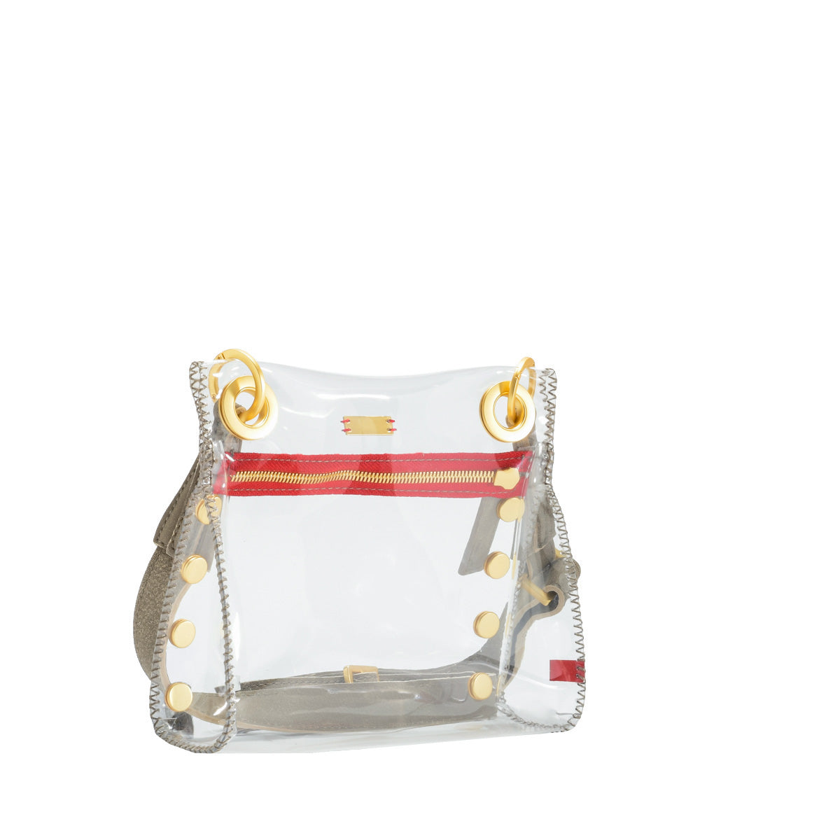 TONY SML Clear Pewter/Red Zip
