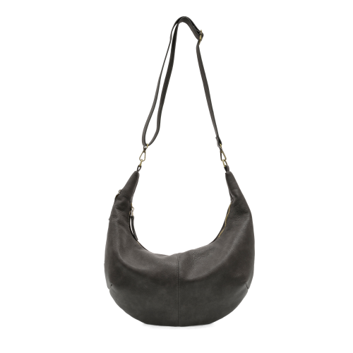 Black Rhea Slouchy Crescent Shoulder/ Crossbody Bag