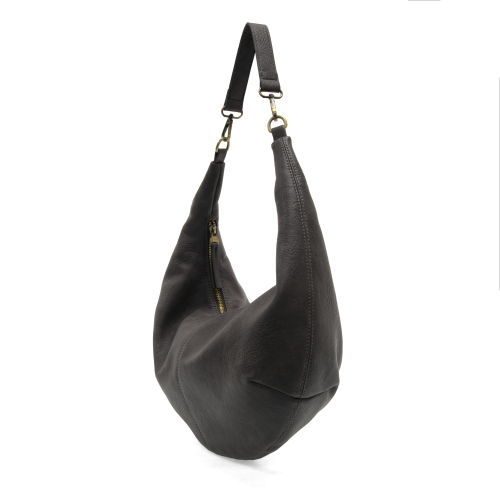 Black Rhea Slouchy Crescent Shoulder/ Crossbody Bag