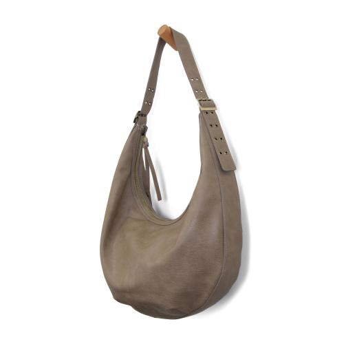 Taupe Grey Nadia Buckle Large Hobo
