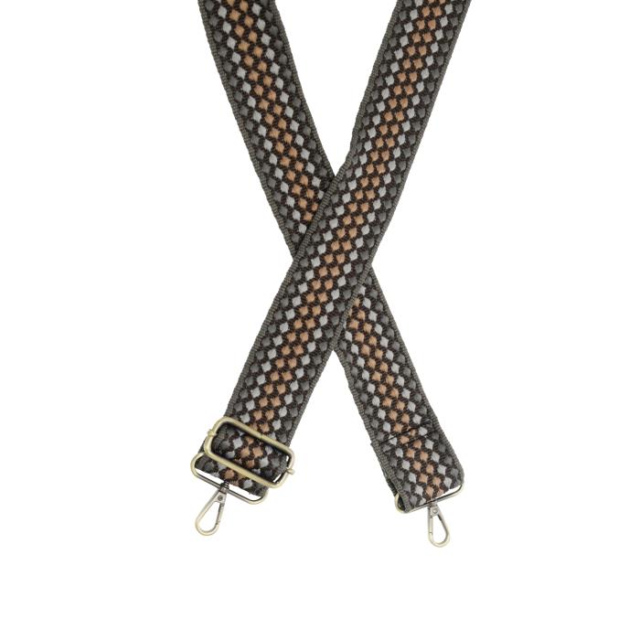 Charcoal Dotted Stripe Guitar Strap