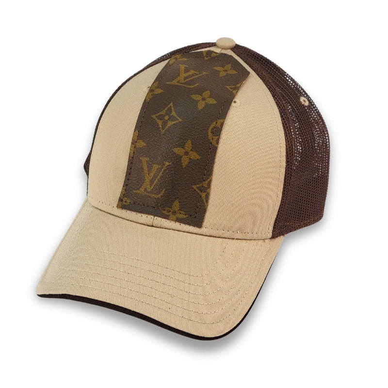 Couture Cap Trucker Hat in Upcycled LV, GG