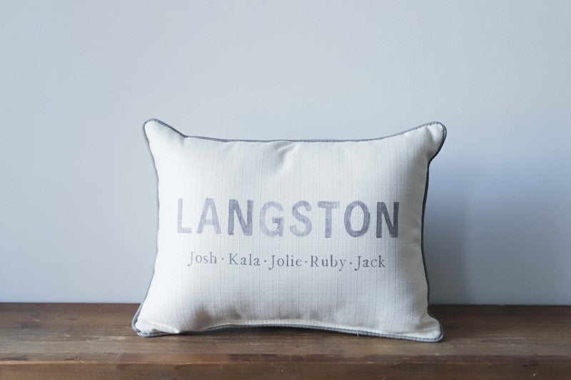 Stonewashed Family Names Pillow