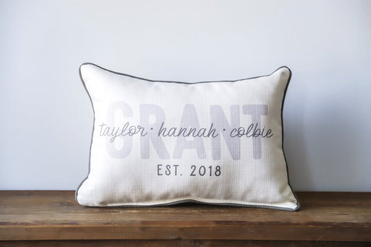 Family Overlap Name Pillow