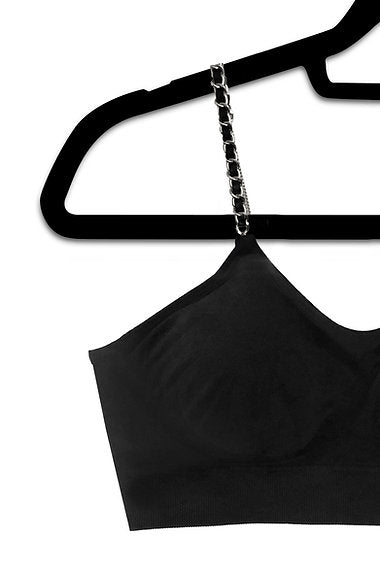 Silver Black Chain Strap-its Bra