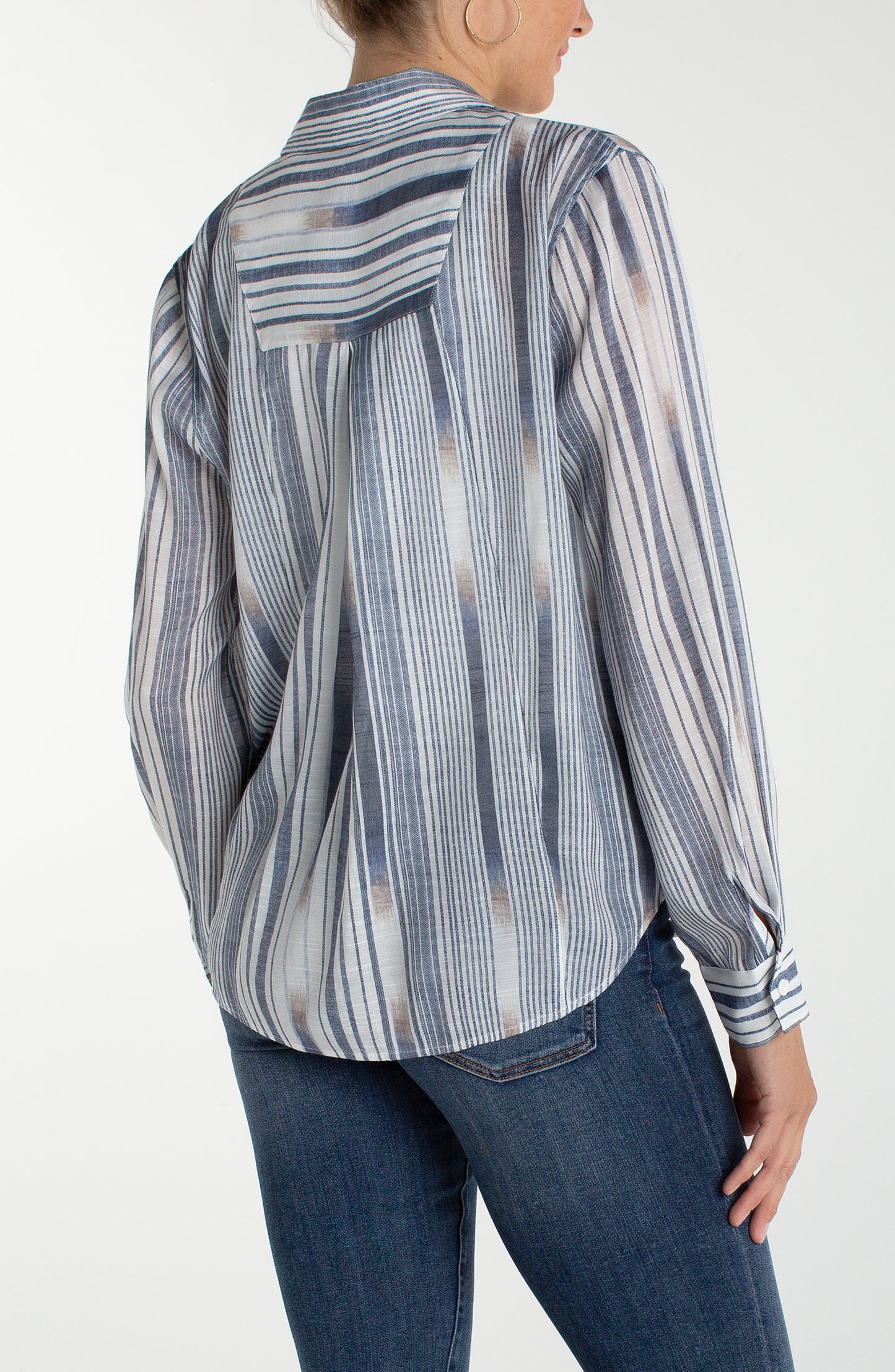 Relaxed Coastal Stripe Button-Up Shirt
