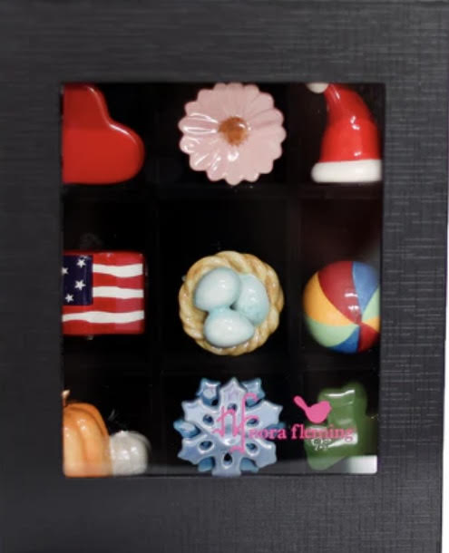nora fleming 9 piece black keepsake box