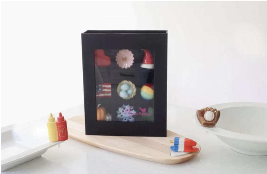 nora fleming 9 piece black keepsake box