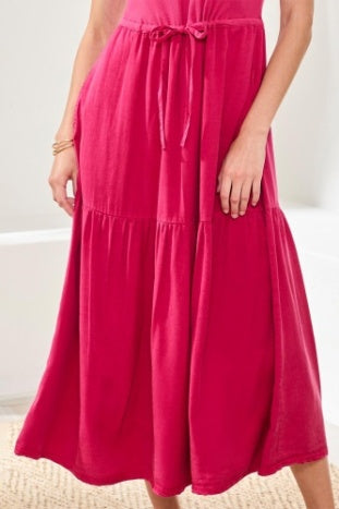 Mixed media Sleeveless Maxi Dress Gardenia