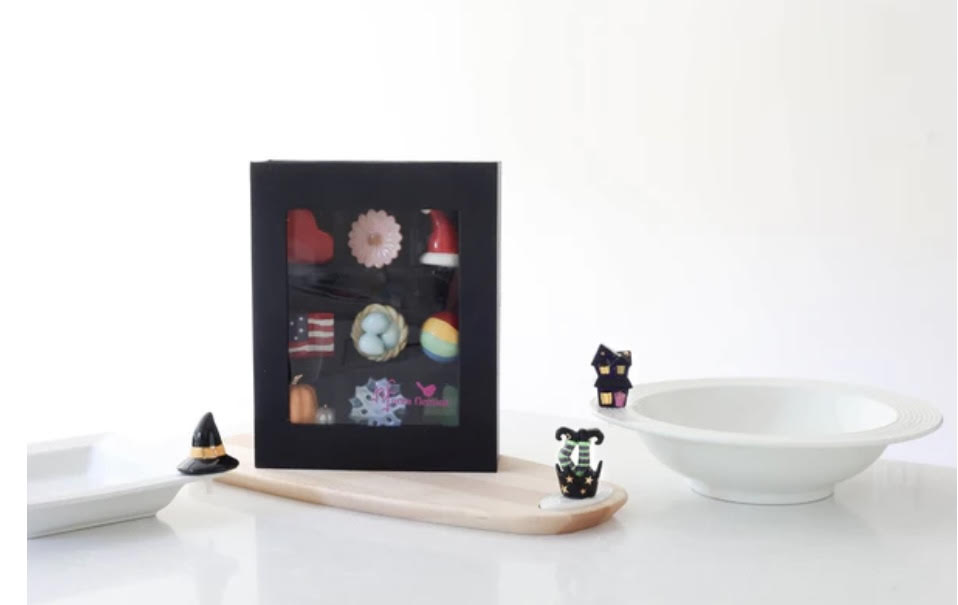 nora fleming 9 piece black keepsake box