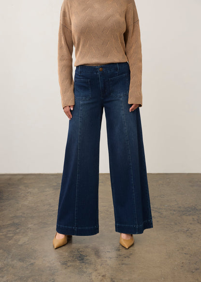 Wide Leg Denim, Dark Wash