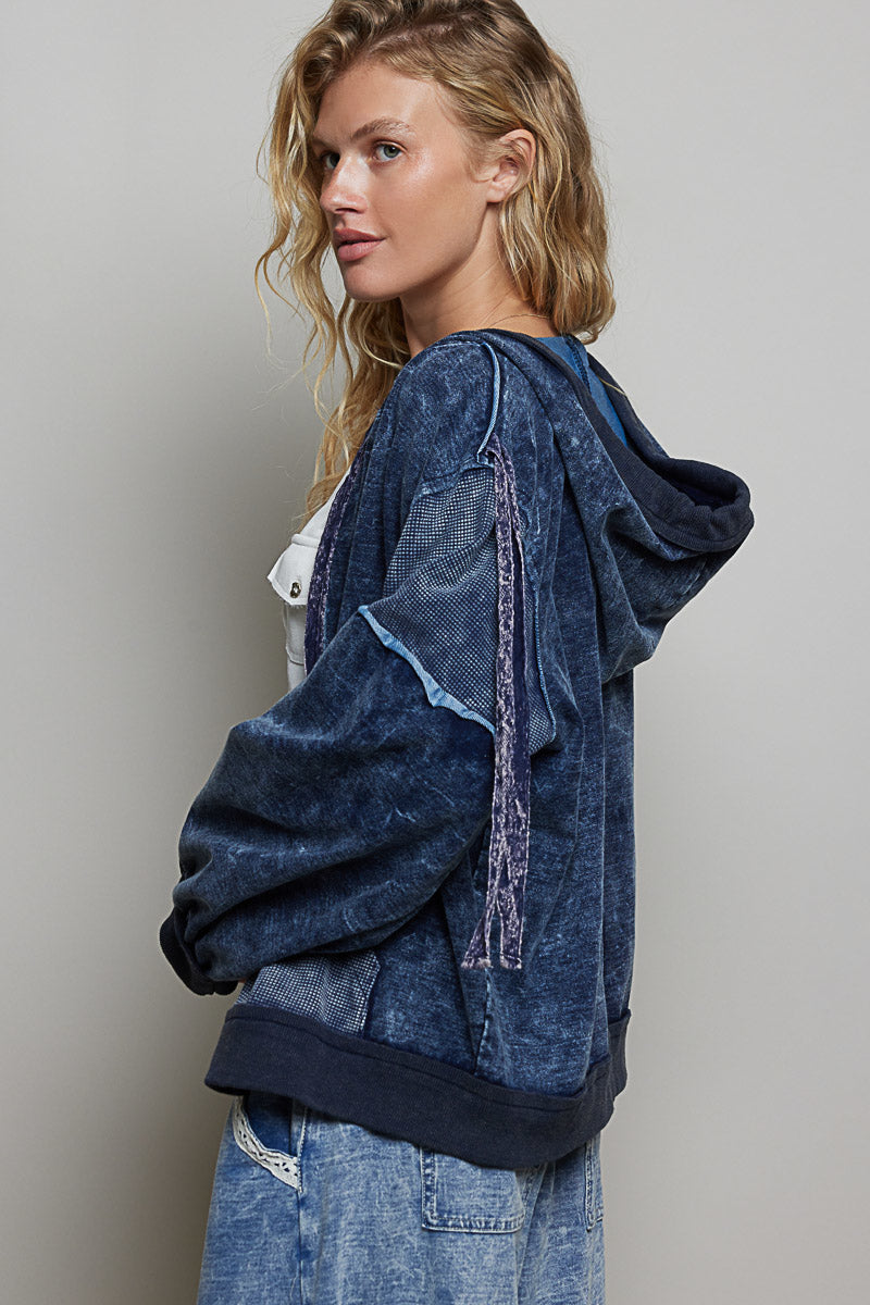 Indigo French Terry Knit Jacket