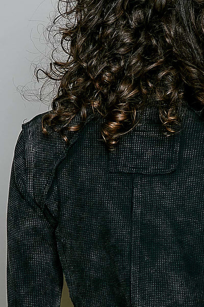 Black Button Front Blouse