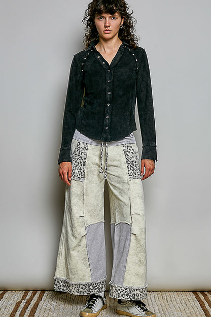 Black Button Front Blouse