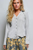 Sand Button Front Blouse