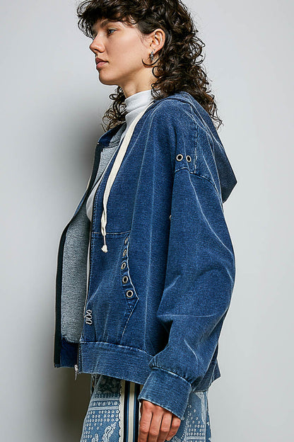 Distressed Indigo Hoodie