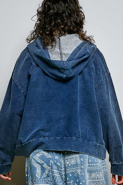 Distressed Indigo Hoodie