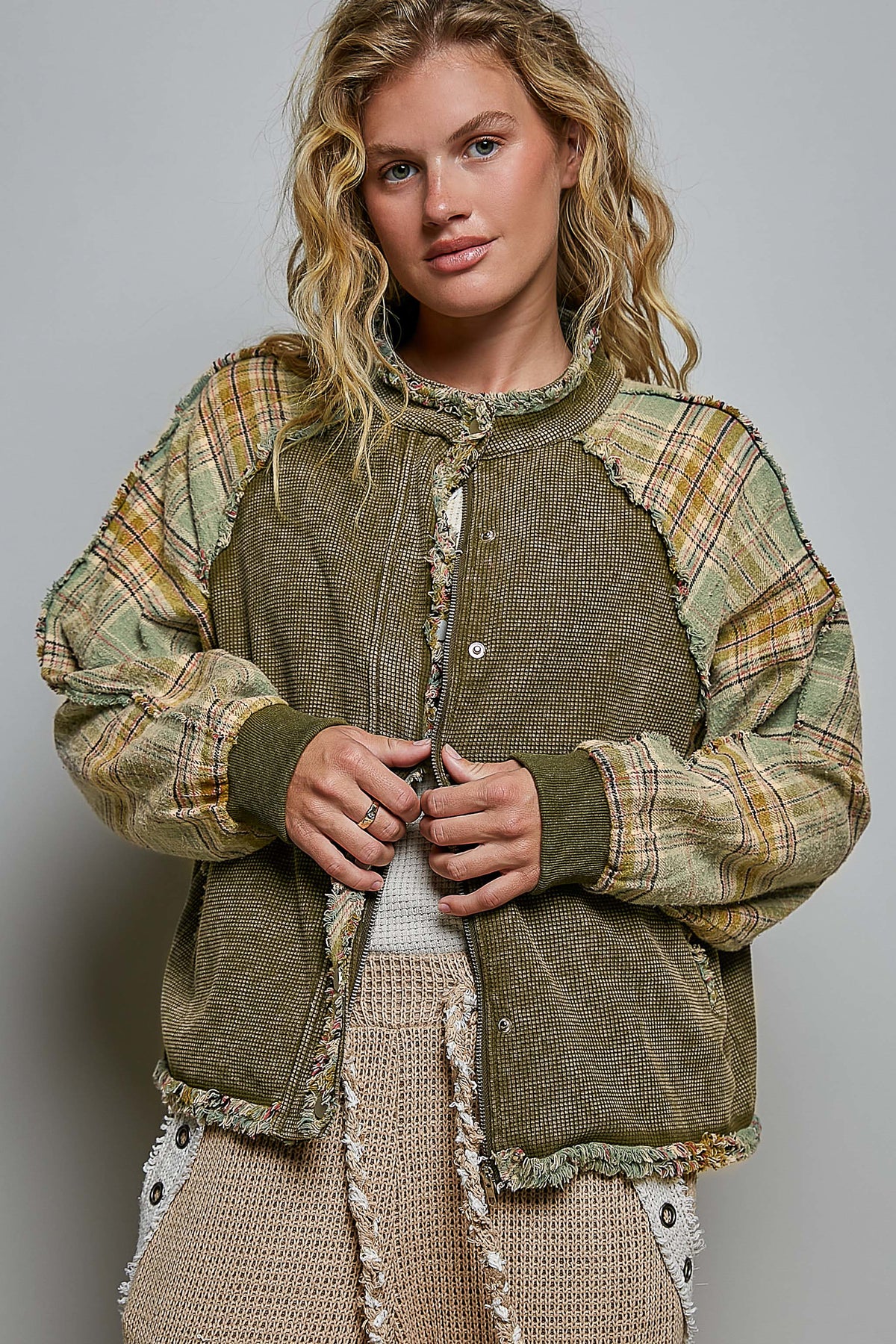 Patchwork Plaid Jacket