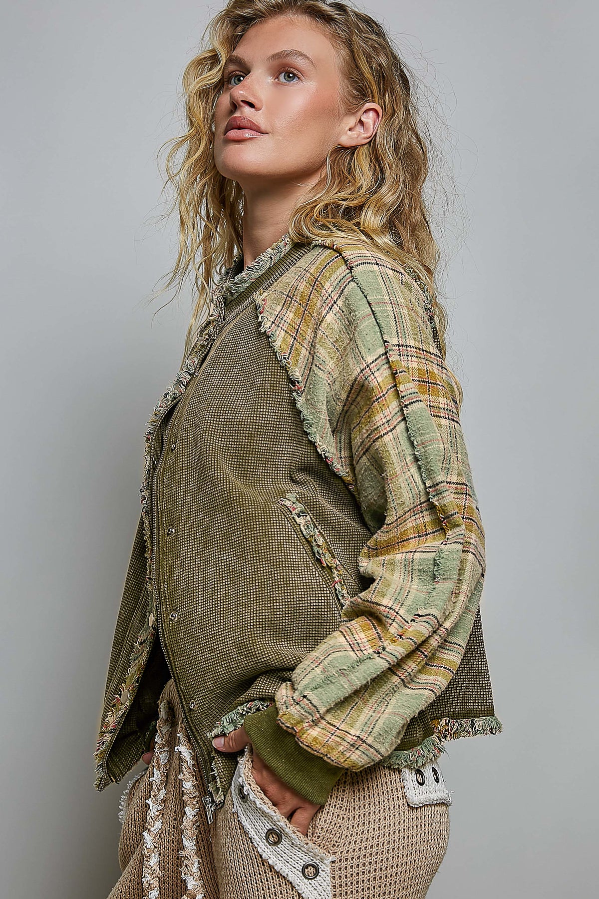 Patchwork Plaid Jacket