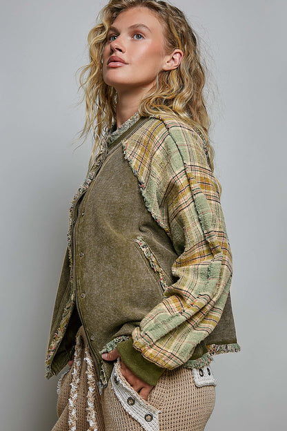 Patchwork Plaid Jacket