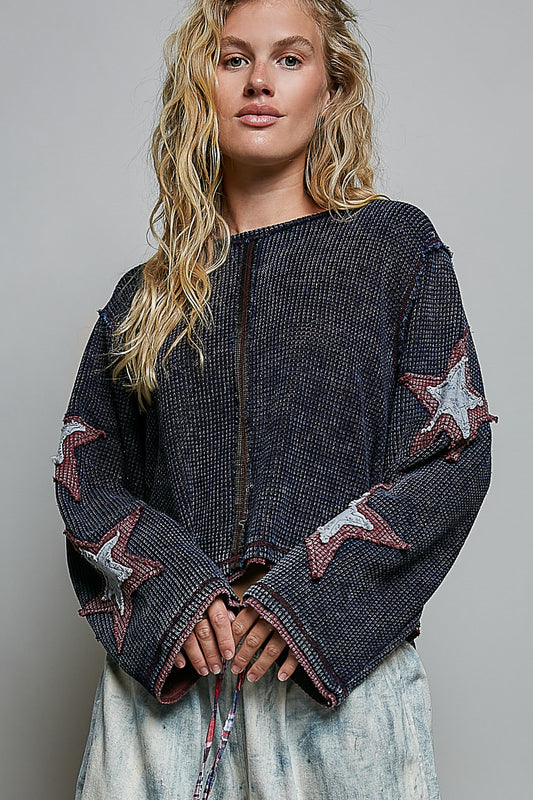 Star Waffle Top Indigo