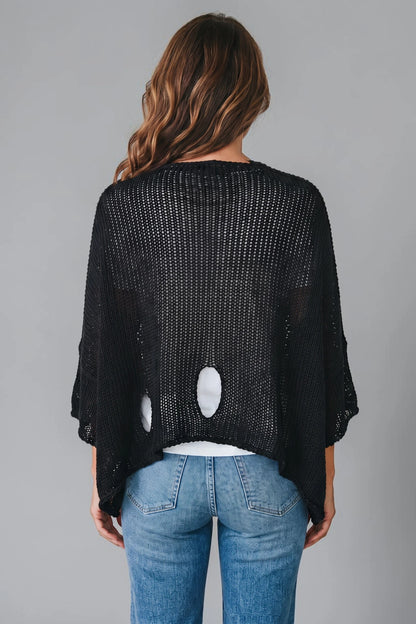 Midnight Open-Knit Sweater