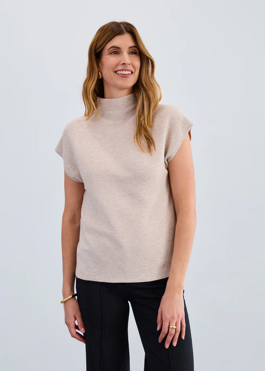 Ottoman Cap Sleeve Sweater, Oat