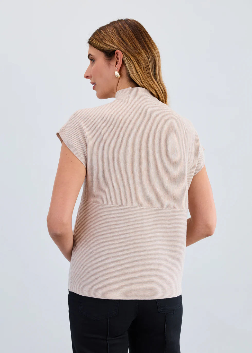 Ottoman Cap Sleeve Sweater, Oat