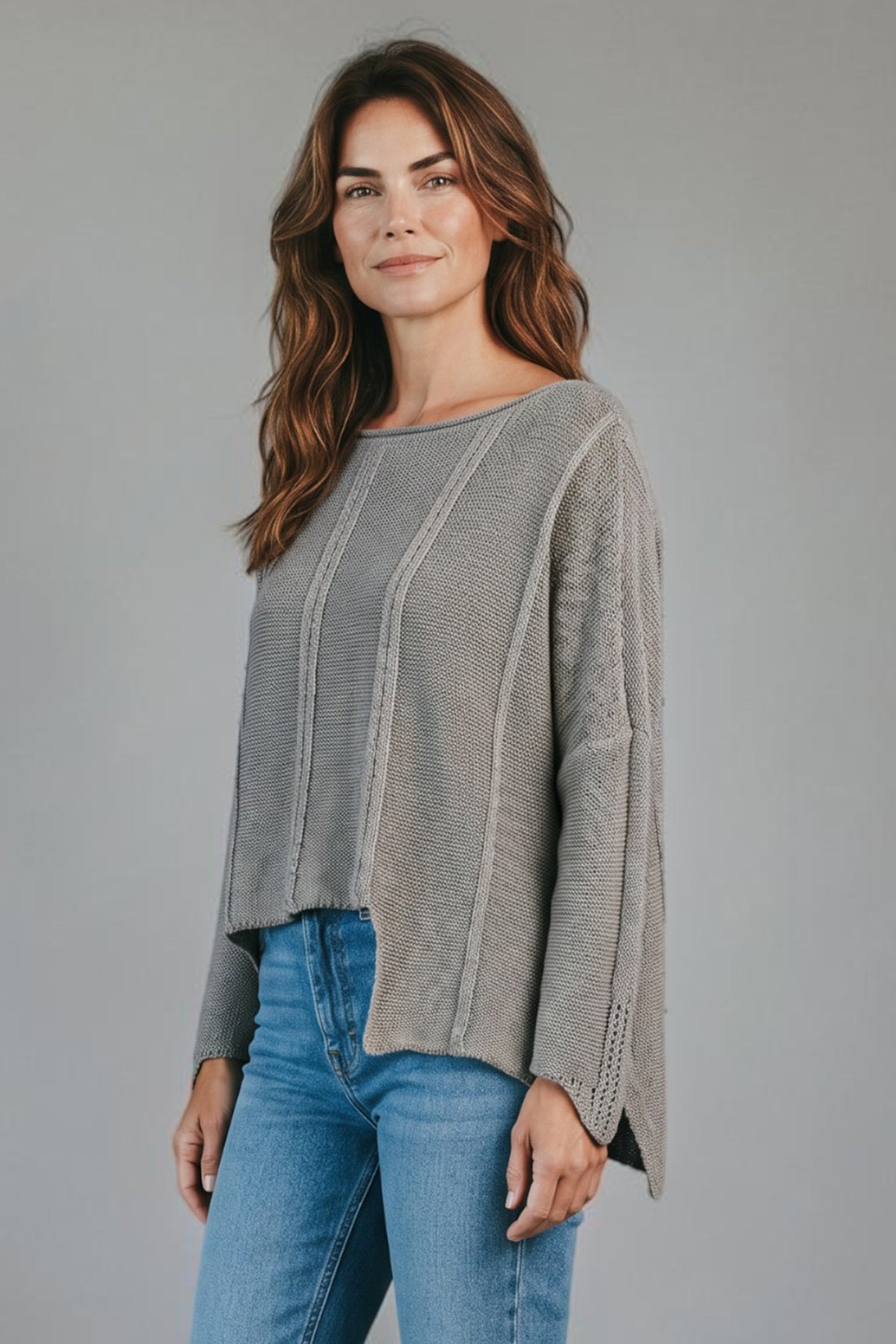 Cozy Taupe Textured Knit Sweater