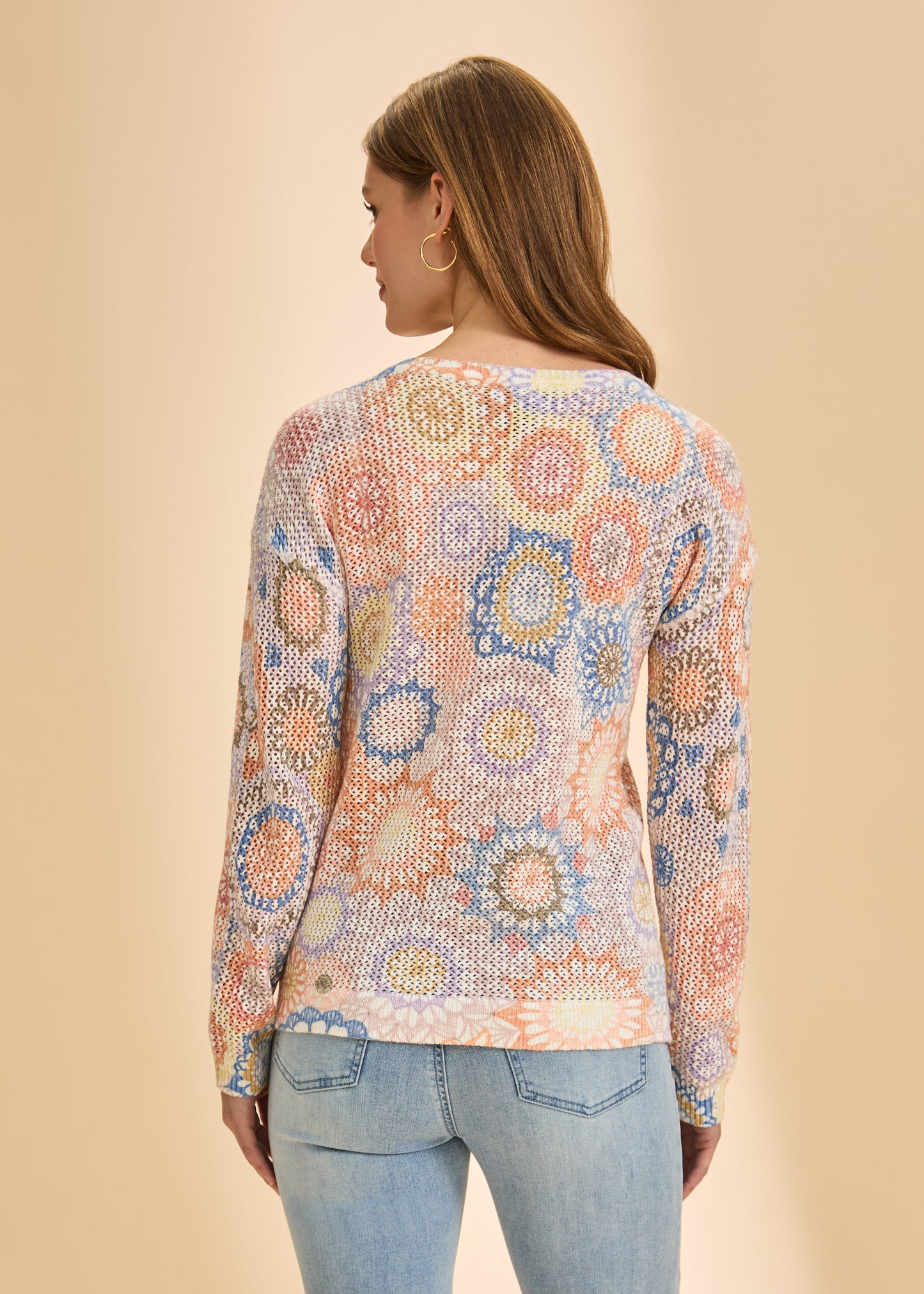 V-Neck Printed Sweater, Dream Catcher