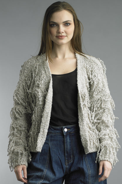 Cozy Open Fringe Cardigan