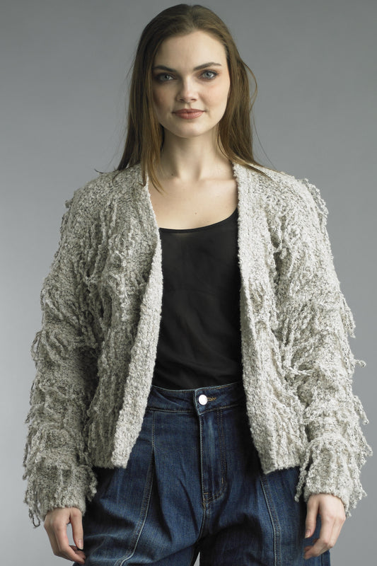 Cozy Open Fringe Cardigan