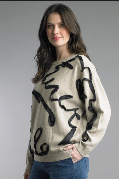 Ribbon Script Sweater