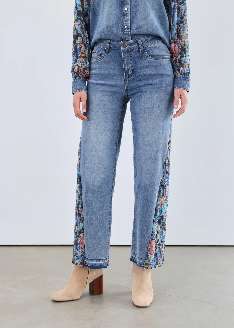 Olivia Wide Ankle Denim, Medium Wash