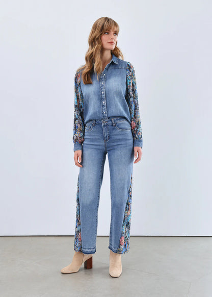 Olivia Wide Ankle Denim, Medium Wash