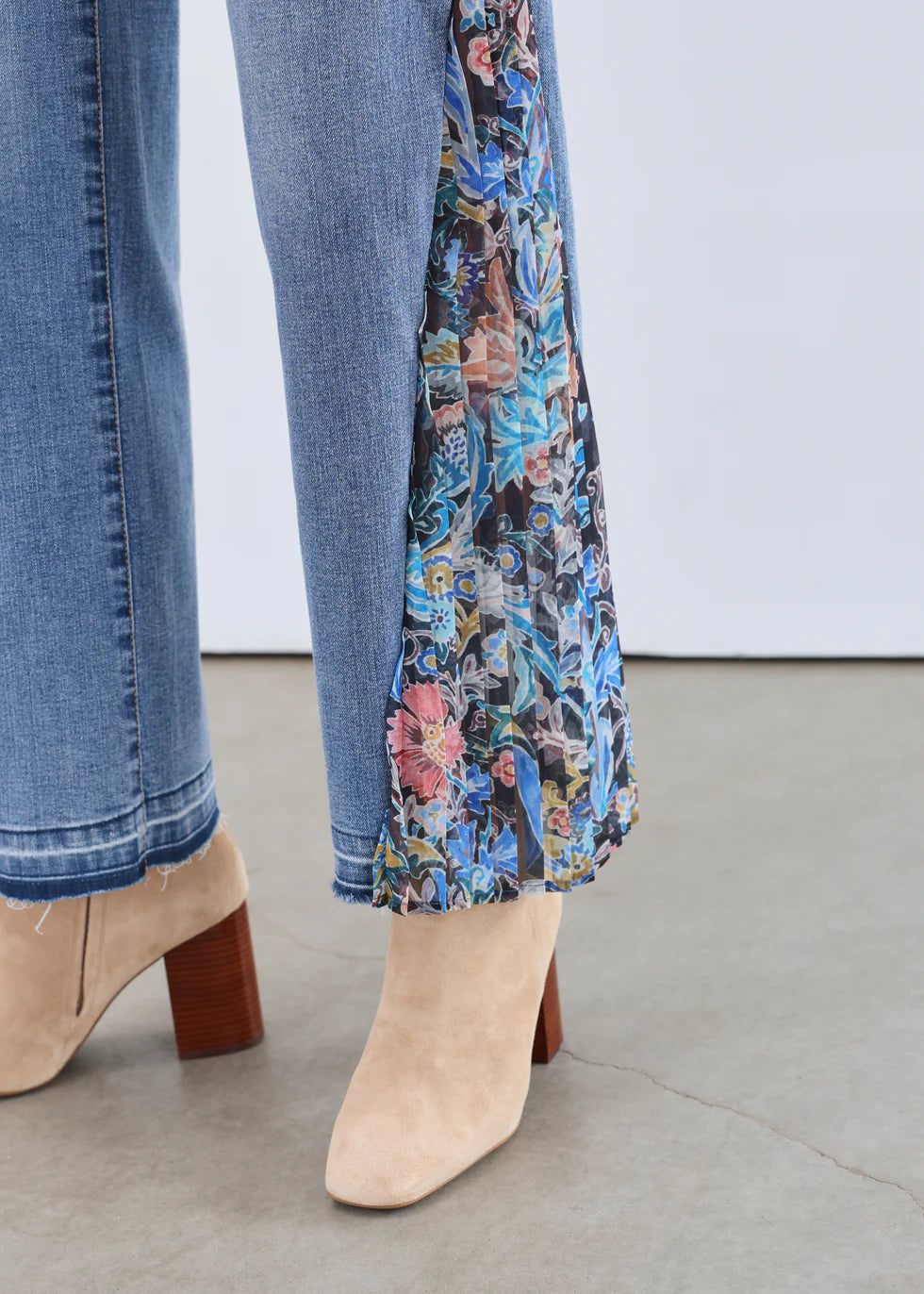 Olivia Wide Ankle Denim, Medium Wash