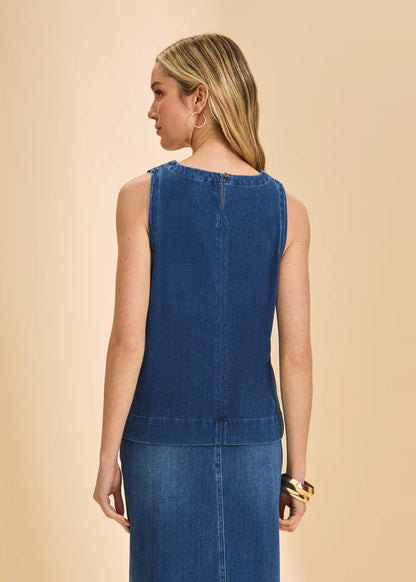 Sleeveless Top- Blue Denim