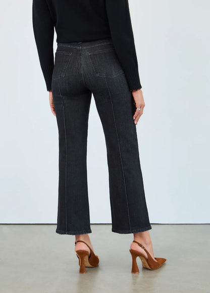 Olivia Pintuck Wide Leg, Black Wash