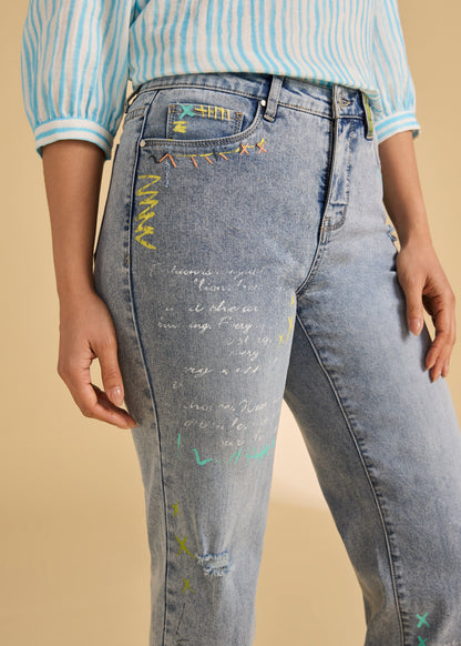 Artist Touch Cropped Straight Jeans