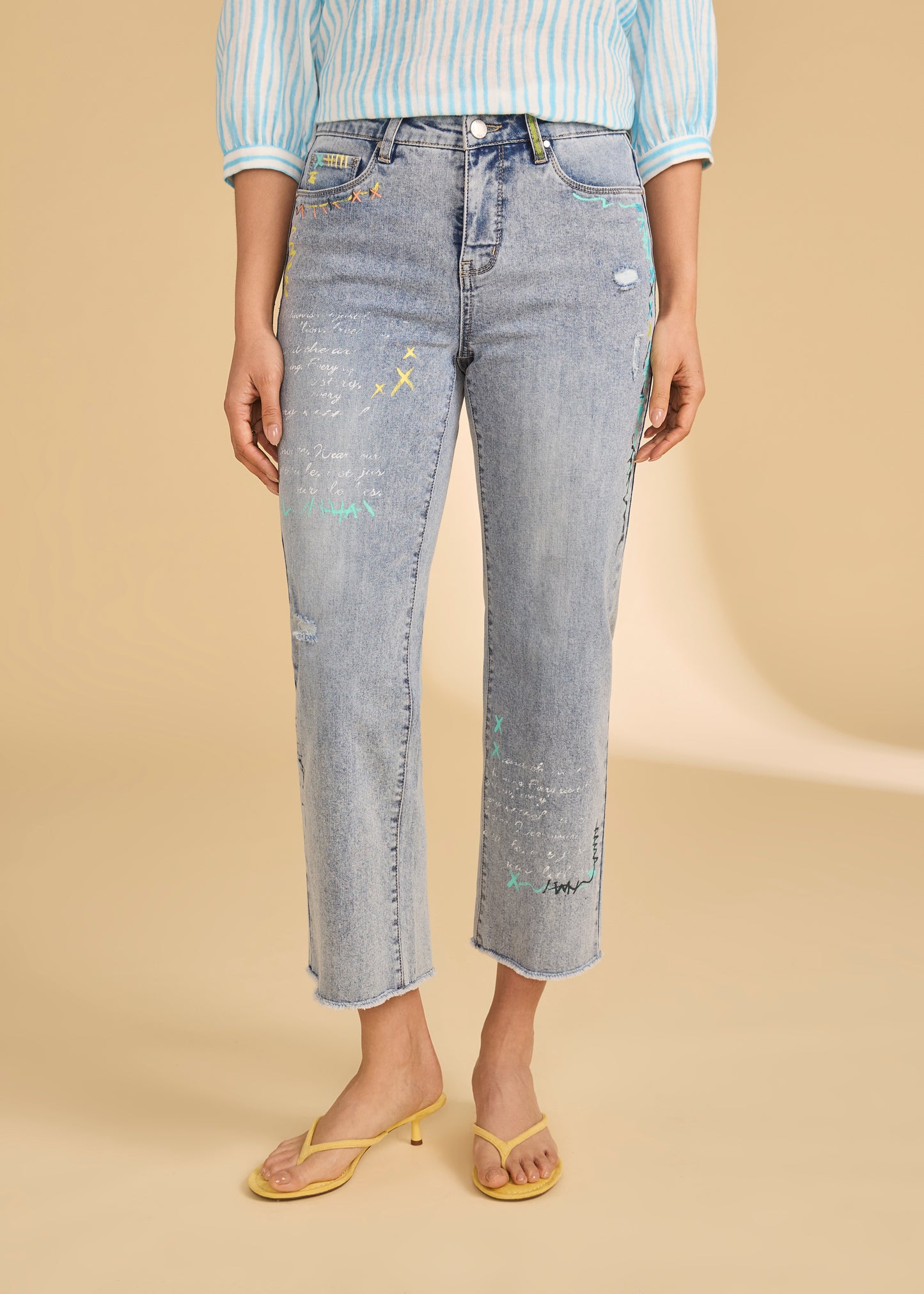 Artist Touch Cropped Straight Jeans