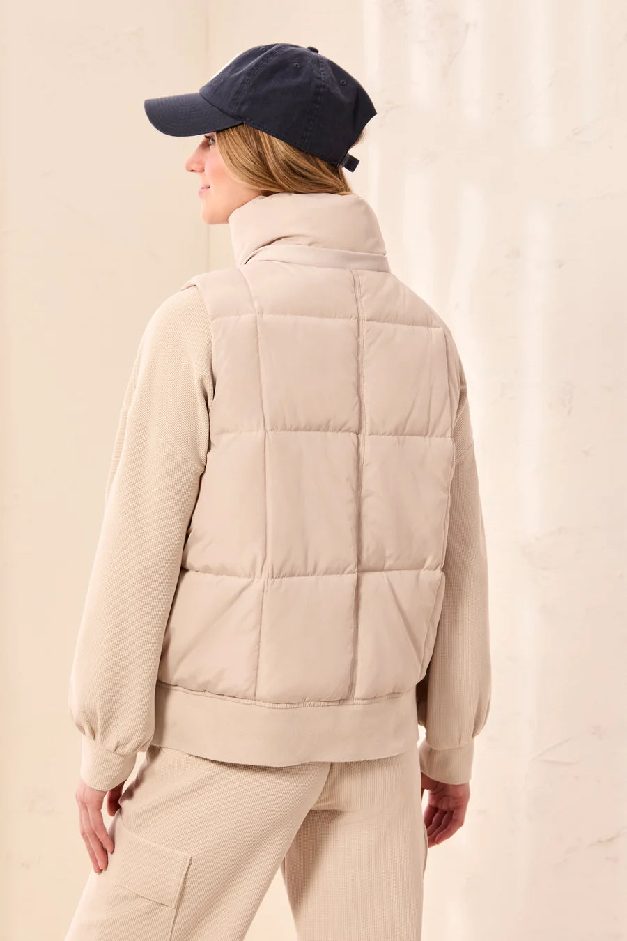 Quilted Puffer Vest With Removable Hood