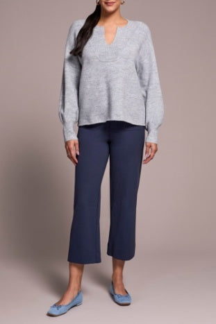 Soft Knit Split-Neck Pullover