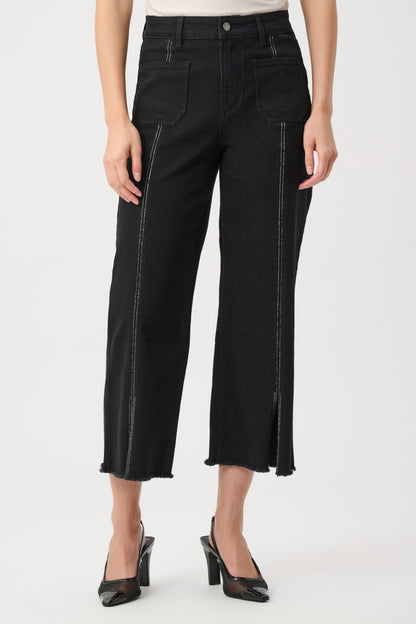 Claudia | Culotte Jeans With Embellished Front Seam